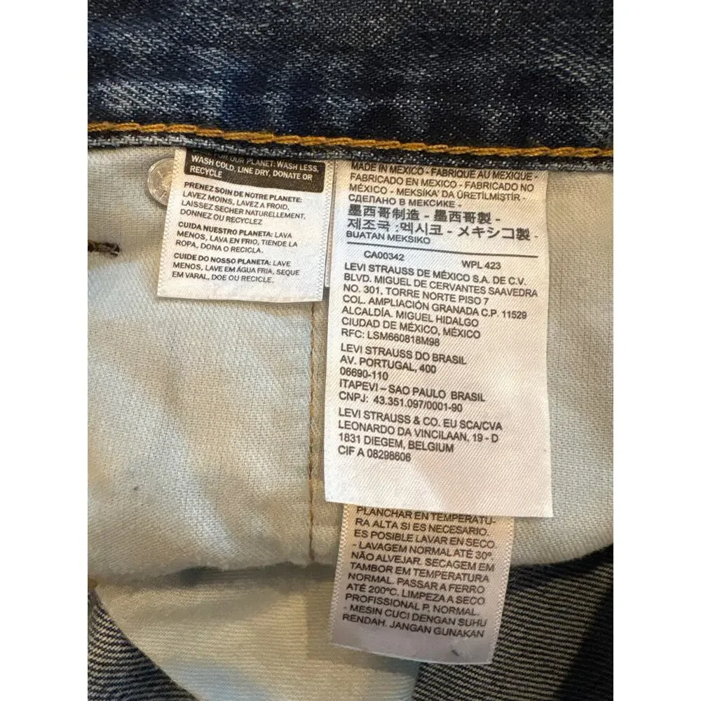 Levis 505 Jeans Mens Sz 40x30 Blue Regular Fit Straight Leg 100% Cotton Classic